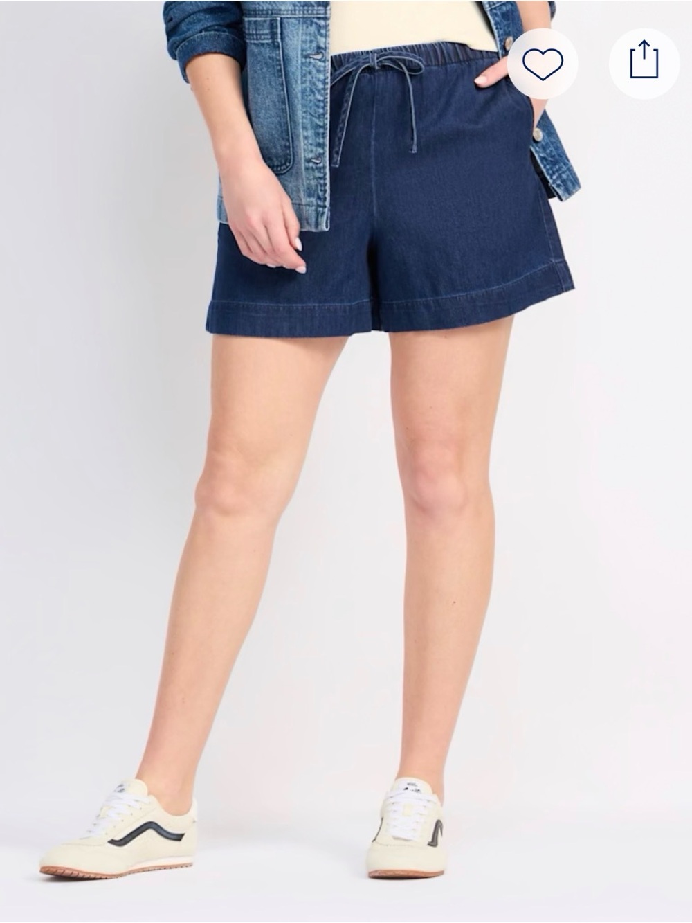 Adira Market & Spruce Navy Drawstring high rise Pull-On Shorts
